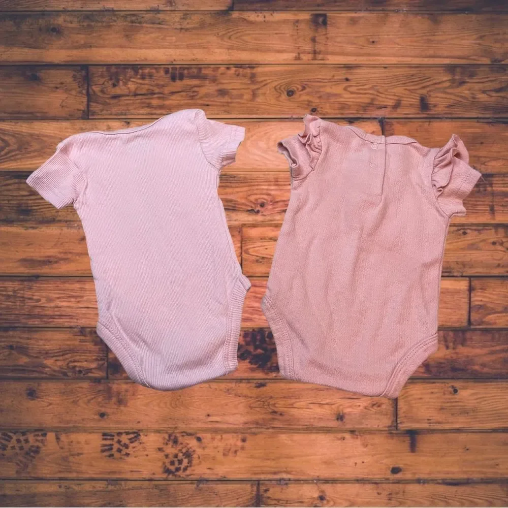 5 for‎ $25🔥Set of 2 Pink Bodysuits Baby Girl Size 3 Months